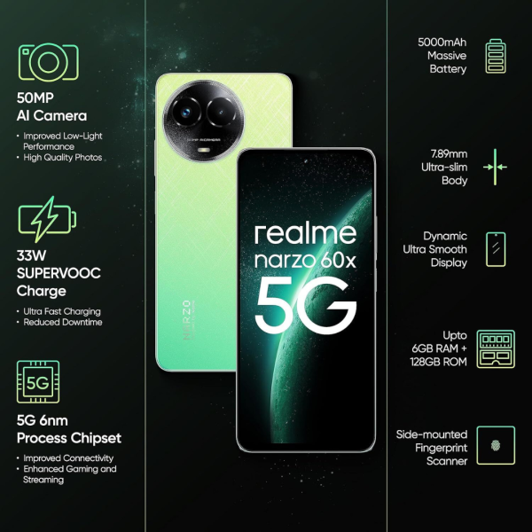 Realme Narzo 60x 5G (UNBOX) For Cheap