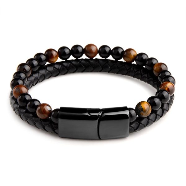 Tiger s Eye Leather Bracelet – Boost Your Strength and Mental Clarity For Sale