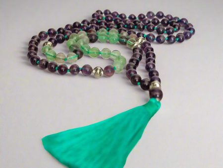 Awaken Amethyst Gemstone Necklace – Intuitive Healing with Amethyst and Green Fluorite Supply