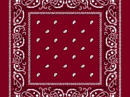 Burgundy Paisley Cotton Bandana Fashion