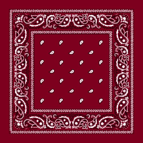 Burgundy Paisley Cotton Bandana Fashion