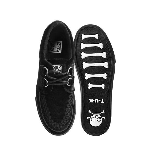 TUK Black Velvet Sneaker Creeper A9983 Discount