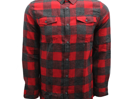 Red and Charcoal Plaid Flannel Online now