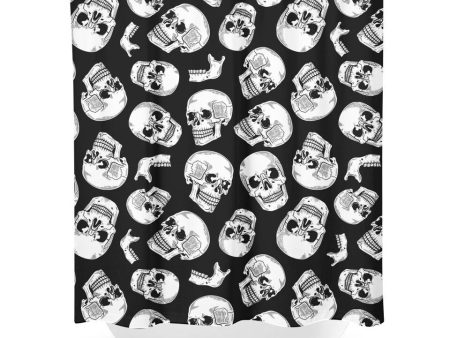 Anatomical Skulls Shower Curtain by Sourpuss Clothing Sale