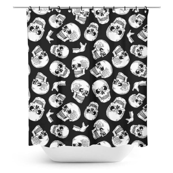 Anatomical Skulls Shower Curtain by Sourpuss Clothing Sale