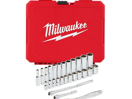 MILWAUKEE - 1 4  Drive 28pc Ratchet & Socket Set - Metric on Sale