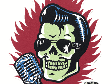 Vince Ray Elvis Skull Sticker Cheap