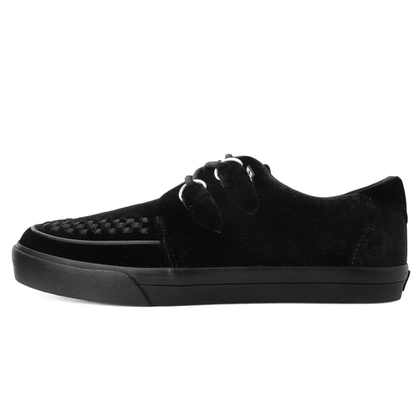 TUK Black Velvet Sneaker Creeper A9983 Discount