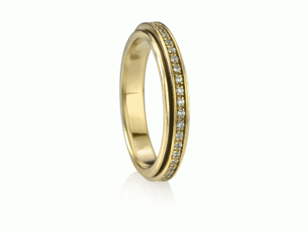 Lunar 14K Yellow Gold Fidget Ring For Cheap