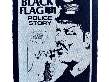 Black Flag Police Story Cloth Patch Cheap