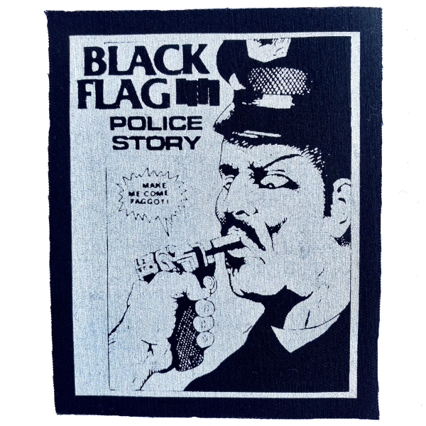 Black Flag Police Story Cloth Patch Cheap