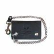 Skull and Crossbones embossed Mid-Size Wallet w Chain Hot on Sale