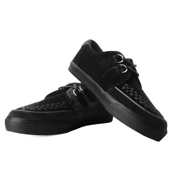 TUK Black Velvet Sneaker Creeper A9983 Discount