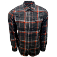 Black Burgundy Gray Plaid Flannel on Sale