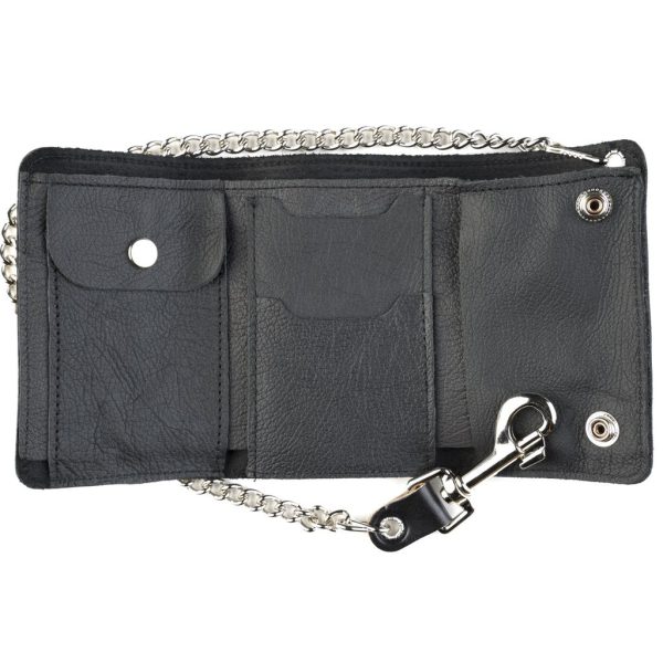 Skull and Crossbones embossed Mid-Size Wallet w Chain Hot on Sale