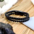 Black Agate Leather Bracelet – Balance and Protection for Everyday Wear For Discount