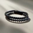 Black Agate Leather Bracelet – Balance and Protection for Everyday Wear For Discount