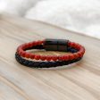 Confidence Building Fiery Red Agate Leather Beaded Bracelet – Ignite Your Inner Warrior Sale