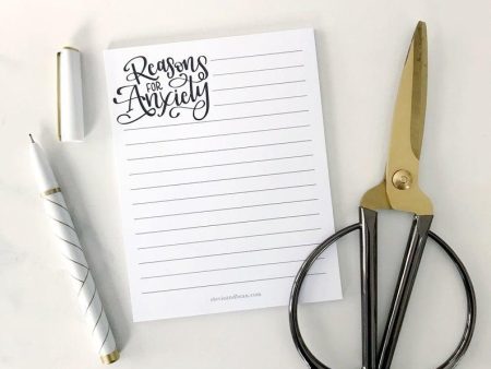 Reasons for Anxiety Notepad Journal For Sale