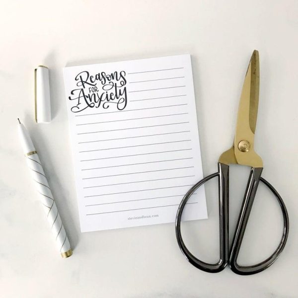 Reasons for Anxiety Notepad Journal For Sale