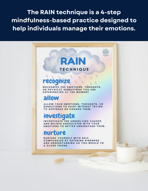 RAIN Technique Poster + Worksheets (Digital Download) For Discount