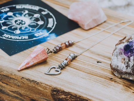 Rhodonite Pendulum with Heart Pendulum Chain Online Hot Sale