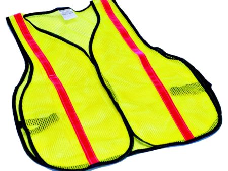 Safety Works SWX00354 High-Visibility Safety Vest, One-Size, Polyester, Lime Yellow, Hook-and-Loop For Sale