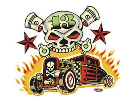 Vince Ray Skulls n Rods Sticker on Sale