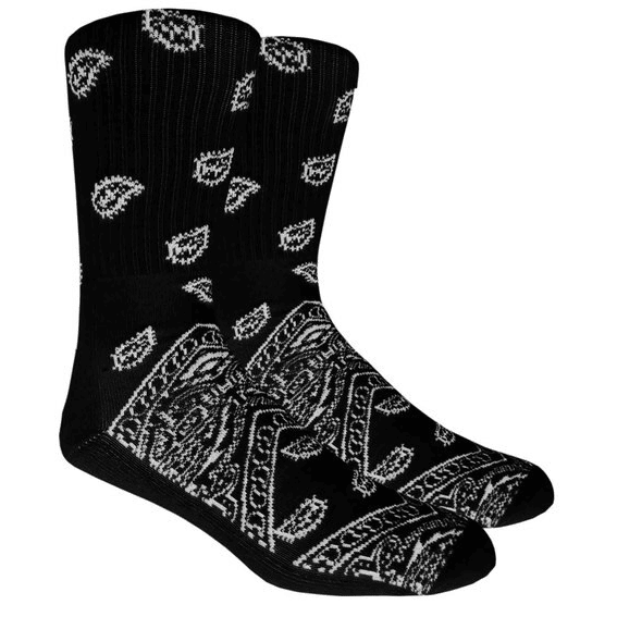 Black Paisley Crew Socks Online Hot Sale