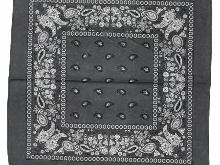 Dark Gray Paisley Cotton Bandana For Discount