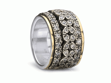 Destiny Silver and Gold Fidget Ring For Sale