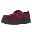 TUK Burgundy Faux Suede Mondo Creeper V3291 Online