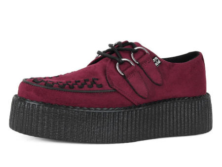 TUK Burgundy Faux Suede Mondo Creeper V3291 Online