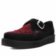 TUK Burgundy Suede Pointed Creeper A9592 Hot on Sale