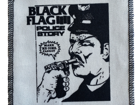 Black Flag White Police Story Cloth Patch on Sale