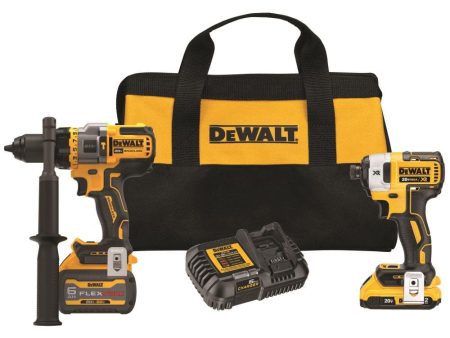 DEWALT 20V MAX 2 Tool Kit Including Hammer Drill Driver with FLEXV Advantage Supply