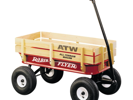 Radio Flyer 32Z Terrain Wagon, 200 lb, Steel Wood, Red, Pneumatic Wheel Discount