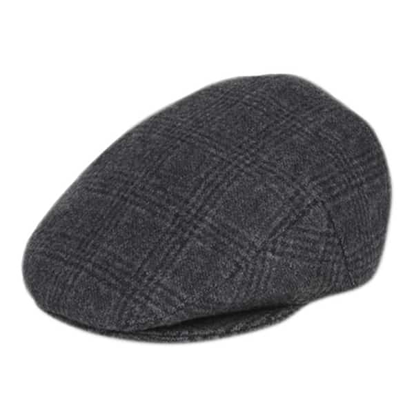 Black Plaid Wool Ivy Cap Sale