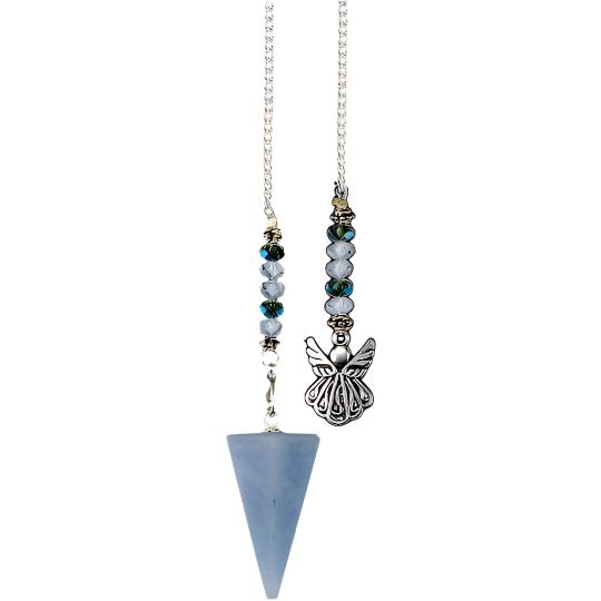 Angelite Pendulum with Angel Chain – Connect with Your Guardian Angels Supply