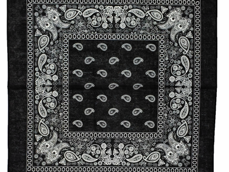 Black Paisley Cotton Bandana Supply