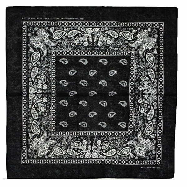 Black Paisley Cotton Bandana Supply