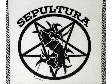 Sepultura White Cloth Patch For Cheap