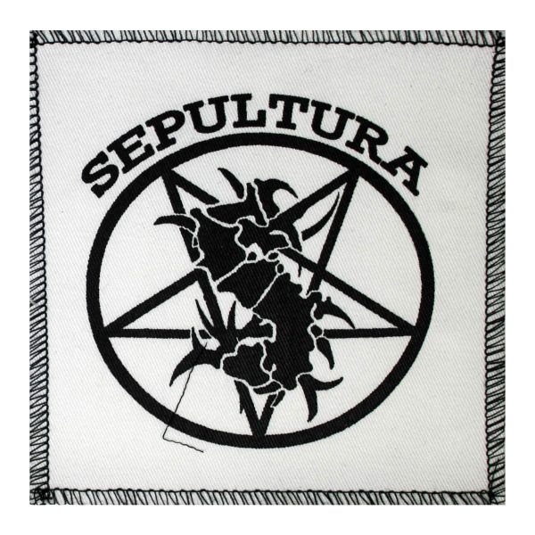 Sepultura White Cloth Patch For Cheap