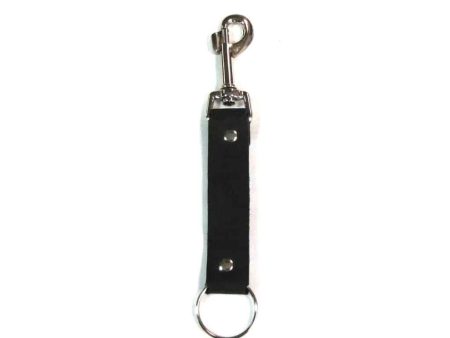 Black Leather Strap Key Fob w  Trigger Hook Cheap