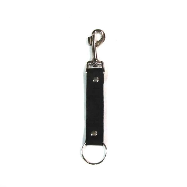 Black Leather Strap Key Fob w  Trigger Hook Cheap