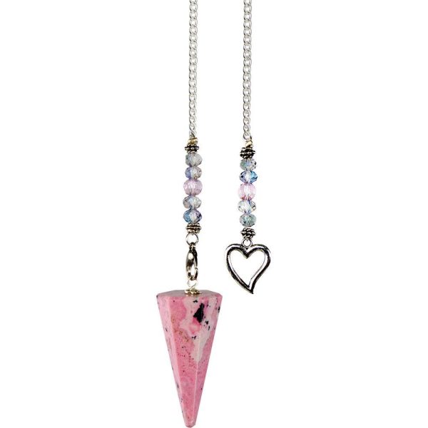 Rhodonite Pendulum with Heart Pendulum Chain Online Hot Sale