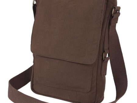 Brown Vintage Canvas Military Tech Bag Online now