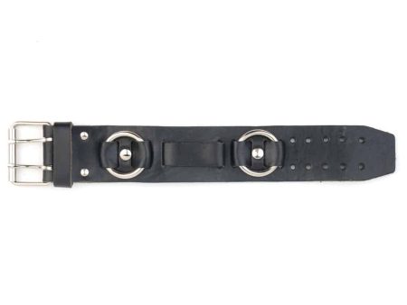 Black Leather Watchband w  Rings For Sale