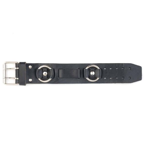 Black Leather Watchband w  Rings For Sale