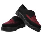 TUK Burgundy Suede Pointed Creeper A9592 Hot on Sale